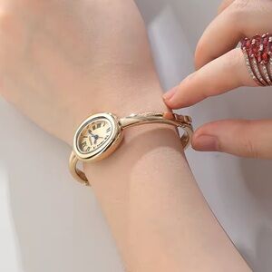 Vintage Gold Oval Bracelet Watch
